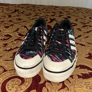 Adidas Black and White Sneakers with Colorful Accents